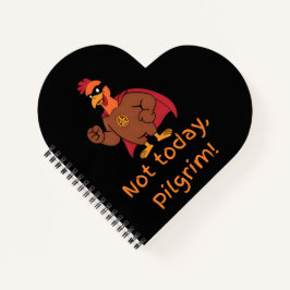 Funny Superhero Turkey Not Today Pilgrim Notitieboek