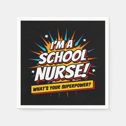 Funny Superpower School Verpleegkundige Waardering Servet (Voorkant)