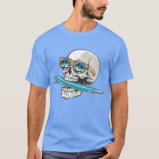 Funny Surfboard Bite Summer Surf Design T-shirt (Voorkant)