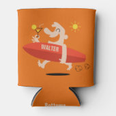 Funny Surfer met Cocktail koelbox Blikjeskoeler (Voorkant)