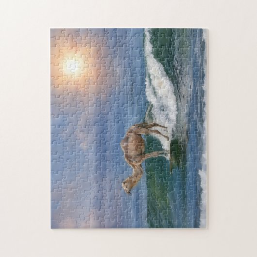 Funny Surfing Camel on Ocean Wave Fun Puzzle (Vertical)