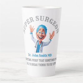 Funny Surgeon Cartoon Gift for Doctors & Nurses Latte Mok
