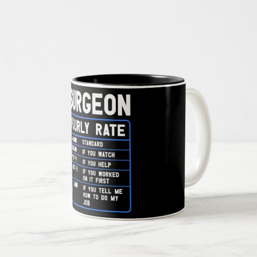 Funny Surgeon Hourly Rate Mok (Voorkant rechts)