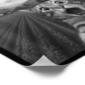 Funny Surprised Ed Cat Selfie With Alien Ufo Cat U Poster (Hoek)