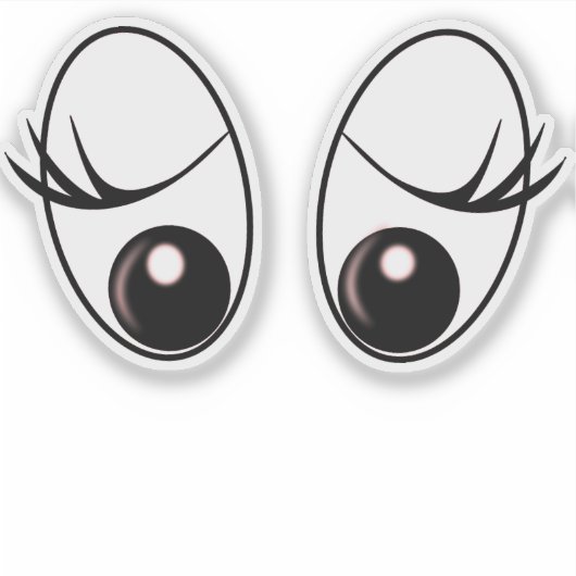 Funny Surprised Eyes Sticker (Voorkant)