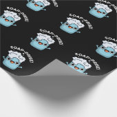Funny Surprised Soap Pun Dark BG Cadeaupapier (Hoek)