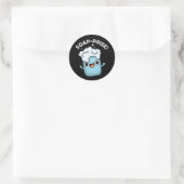 Funny Surprised Soap Pun Dark BG Ronde Sticker (Tas)