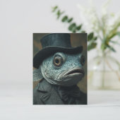 Funny Surreal Fish in a Suit Briefkaart (Staand voorkant)