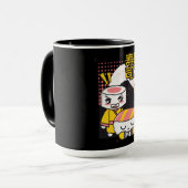 Funny Sushi Karate Fighters Cartoon Design Mok (Voorkant links)