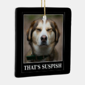 Funny Suspish Dog Meme Keramisch Ornament (Rechts)