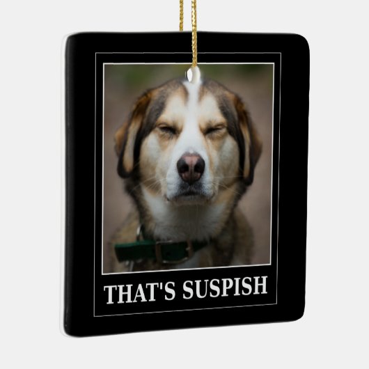 Funny Suspish Dog Meme Keramisch Ornament (Rechts)