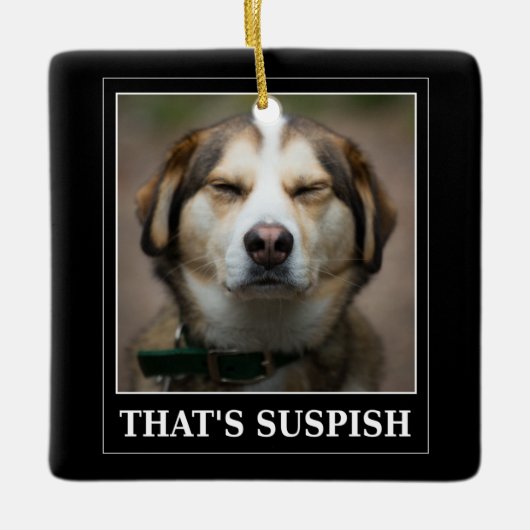 Funny Suspish Dog Meme Keramisch Ornament (Voorkant)