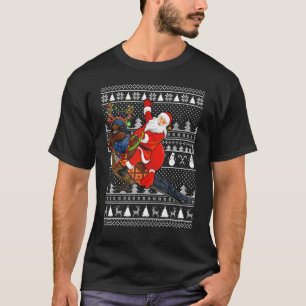 Funny Swallow Bird Lover Santa Riding Swallow Ugly T-shirt