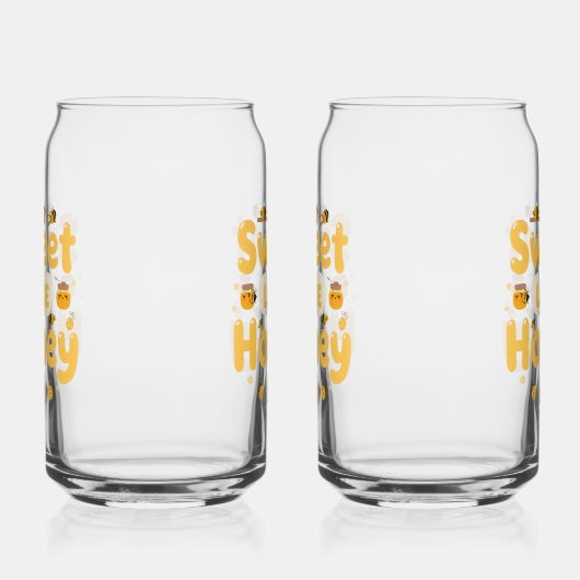 Funny "Sweet Like Honey" Bumblebee Blikvorm Glas (Links)