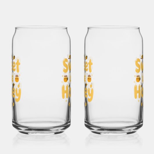 Funny "Sweet Like Honey" Bumblebee Blikvorm Glas (Rechts)
