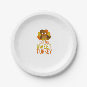 Funny Sweet Turkey Family Matching Thanksgiving Papieren Bordje