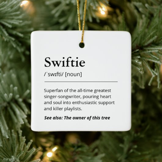 Funny Swiftie Definition Nordic Tree Holiday Keramisch Ornament (Boom)