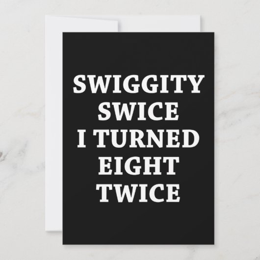 Funny Swiggity 16th Birthday Kaart (Voorkant)