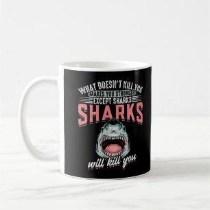 Funny Swimmer Humor Shark Joke Koffiemok