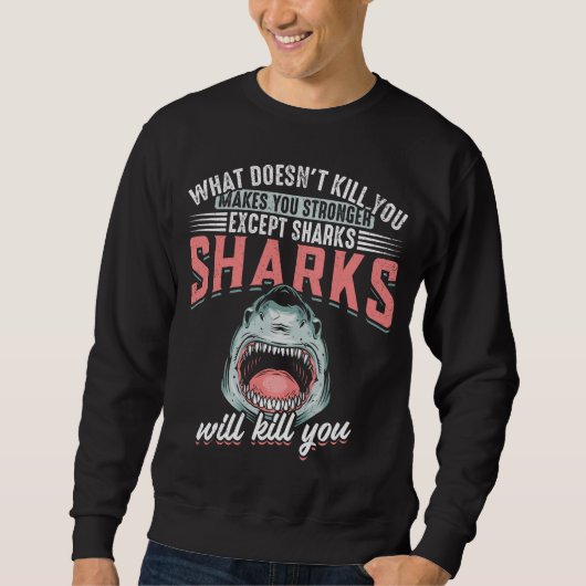 Funny Swimmer Humor Shark Joke Trui (Voorkant)