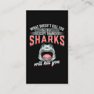 Funny Swimmer Humor Shark Joke Visitekaartje
