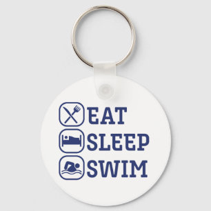 Funny Swimming Eat Sleep Swim Sleutelhanger
