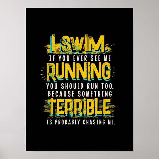 Funny Swimming Gift for Swimmer Poster (Voorkant)