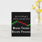 Funny Swing Trader Trading Stock Market  Kaart (Gele Bloem)