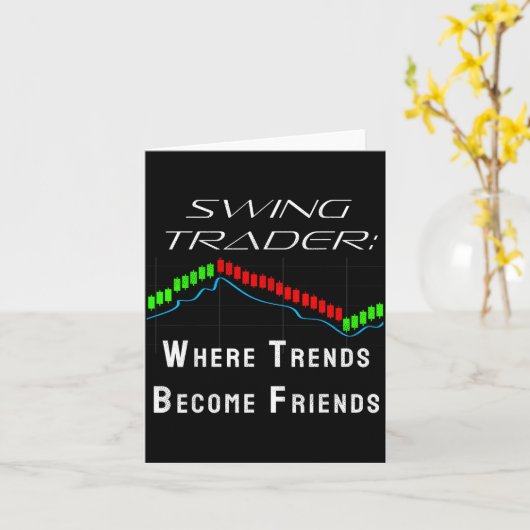 Funny Swing Trader Trading Stock Market  Kaart (Gele Bloem)