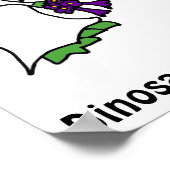 Funny T-rex Dinosaur Bride en Groom Poster (Hoek)