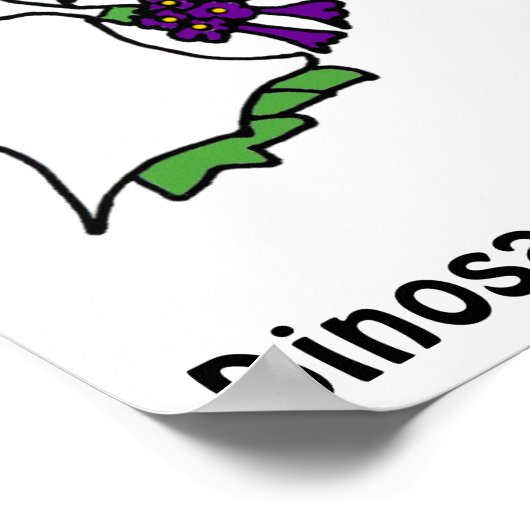 Funny T-rex Dinosaur Bride en Groom Poster (Hoek)