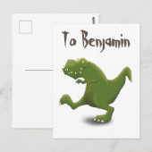 Funny t rex dinosaur cartoon briefkaart (Voorkant / Achterkant)