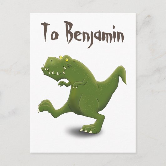 Funny t rex dinosaur cartoon briefkaart (Voorkant)