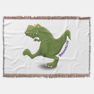 Funny T rex dinosaur cartoon humor Deken
