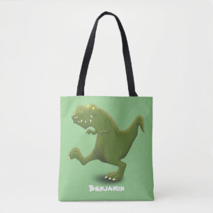 Funny T rex dinosaur cartoon humor Draagtas