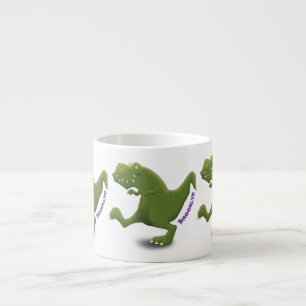 Funny T rex dinosaur cartoon humor Espresso Kop