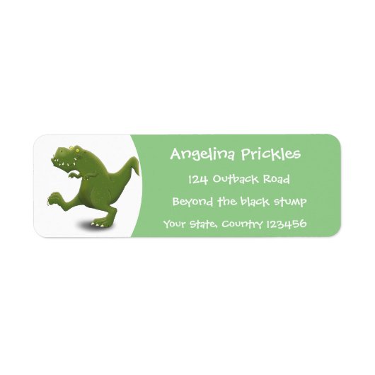 Funny T rex dinosaur cartoon humor Etiket (Voorkant)