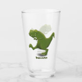 Funny T rex dinosaur cartoon humor Glas (Voorkant)