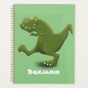 Funny T rex dinosaur cartoon humor Planner