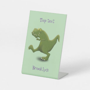Funny T rex dinosaur cartoon humor Reclamebord Met Voetstuk