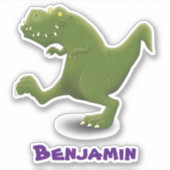 Funny T rex dinosaur cartoon humor Sticker (Voorkant)