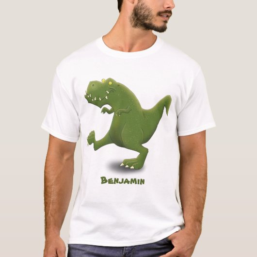 Funny T rex dinosaur cartoon humor T-shirt (Voorkant)