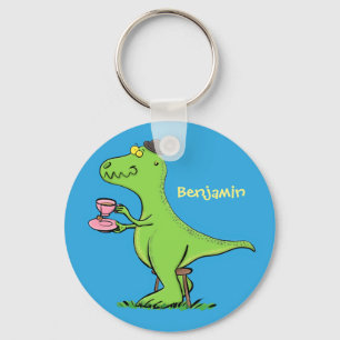 Funny T rex dinosaur cartoon Sleutelhanger