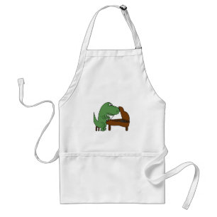 Funny T-Rex Dinosaur die Piano speelt Standaard Schort