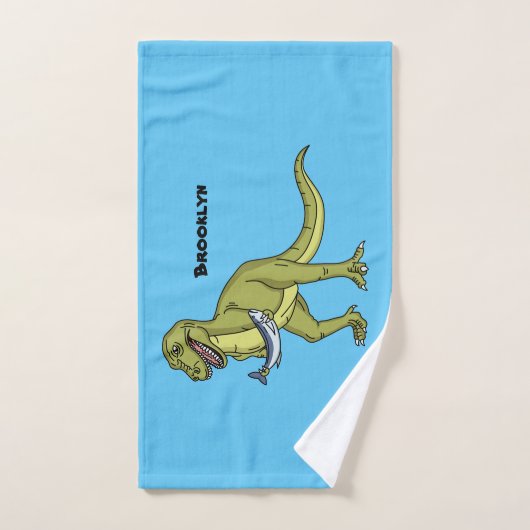 Funny T rex dinosaur illustratie Bad Handdoek (Handdoek)