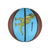 Funny T rex dinosaur illustratie Basketbal (Verticaal)