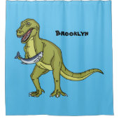 Funny T rex dinosaur illustratie Douchegordijn (Voorkant)