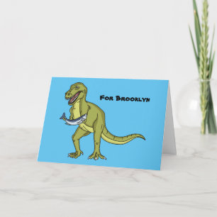 Funny T rex dinosaur illustratie Kaart