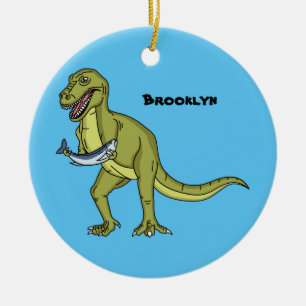 Funny T rex dinosaur illustratie Keramisch Ornament