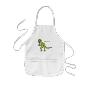 Funny T rex dinosaur illustratie Kinder Schort